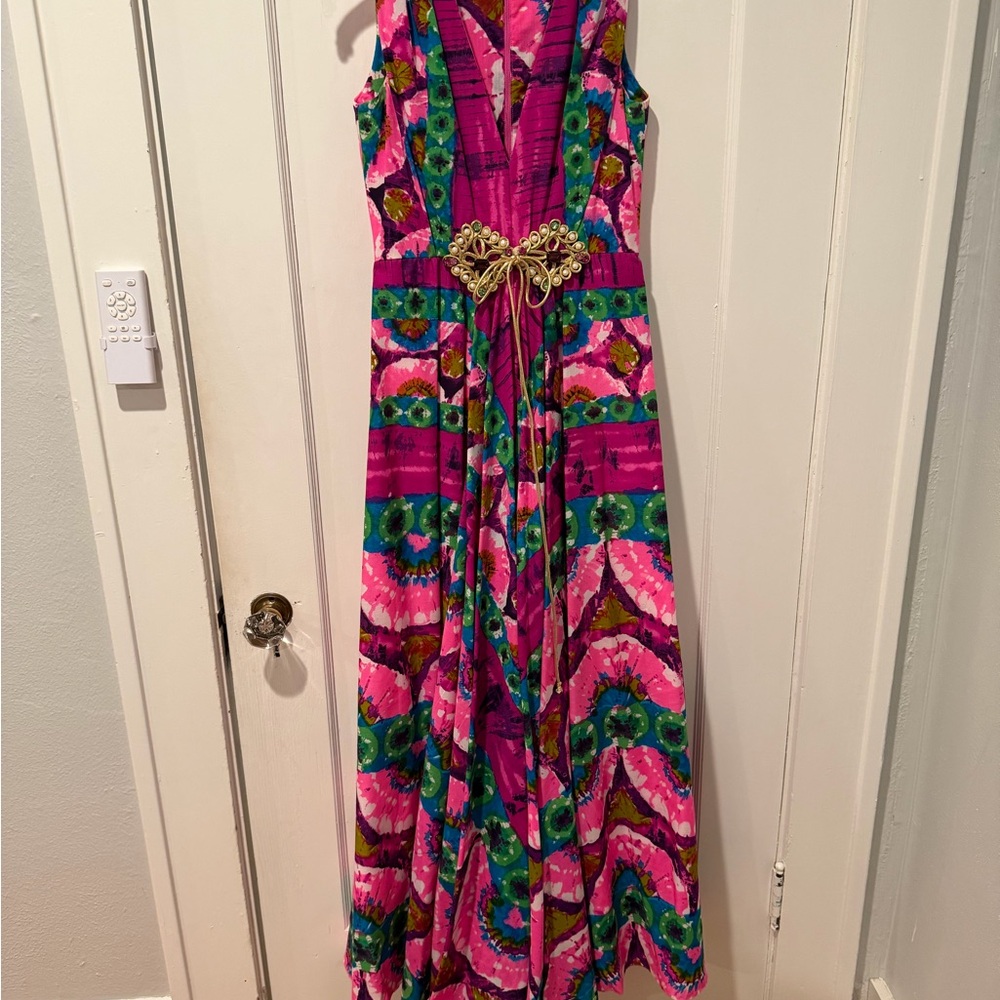 Neiman Marcus Pink and Green Psychedelic Jumpsuit